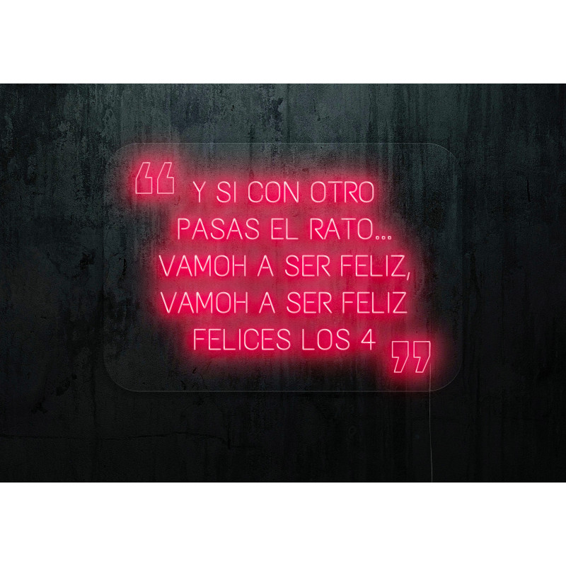 Carteles de Neón Led - Luces de neón "Felices los cuatro"